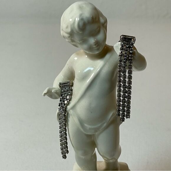 Vintage rhinestone sparkly drop earrings - Picture 6 of 7